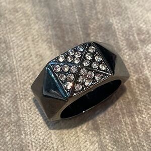 Rhinestone Hexagon Ring